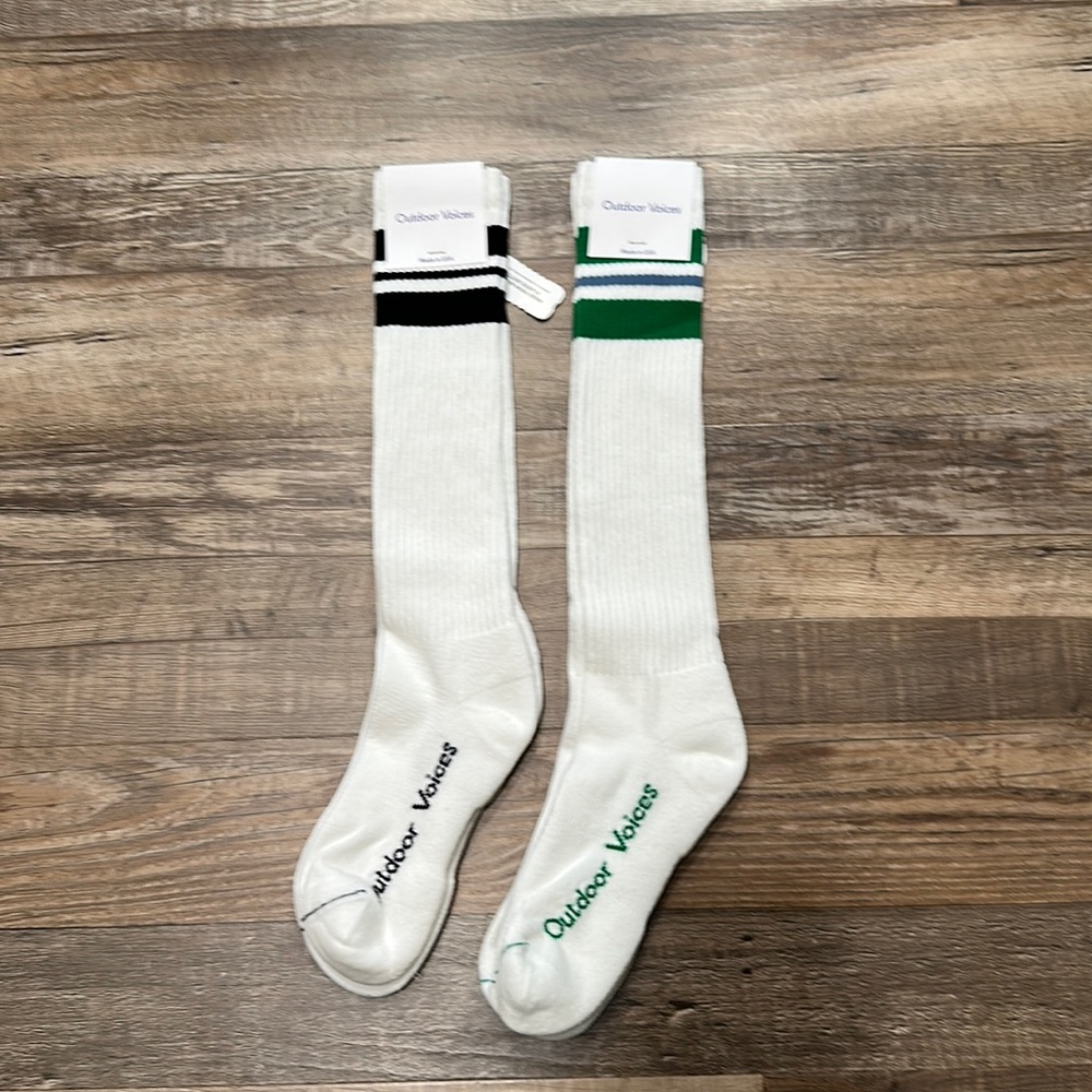 NWT • outdoor voices • tall crew socks